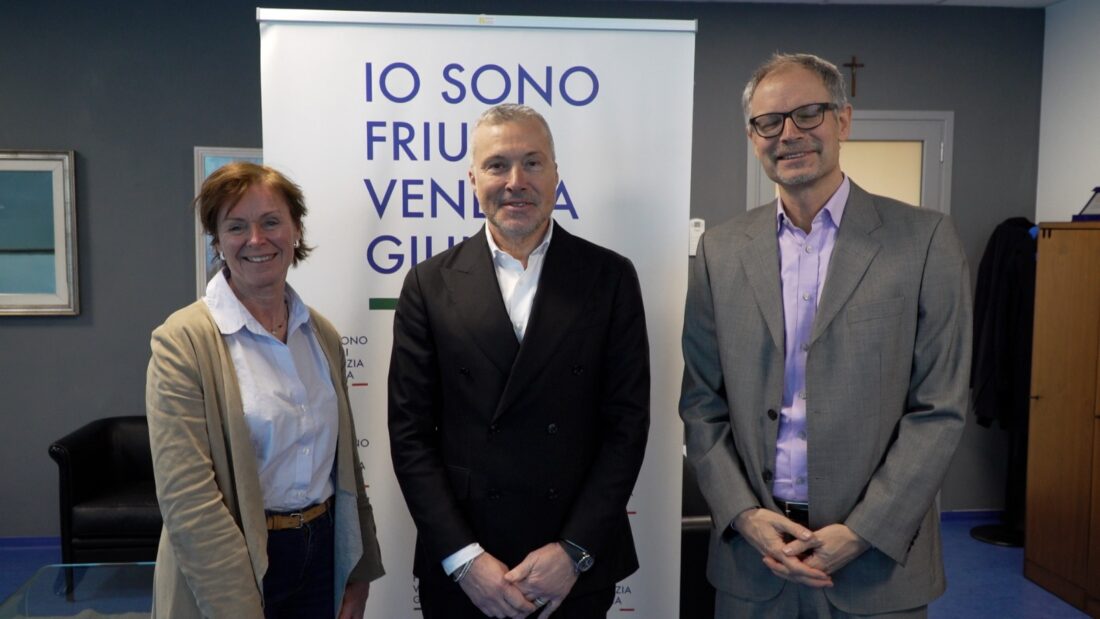 L'assessore regionale Sergio Emidio Bini (al centro) riceve i dirigenti della Kärnten Werbung, omologa carinziana di PromoTurismoFVG