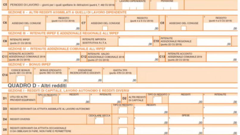 Modello 730 per la dichiarazione dei redditi