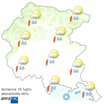 Mappa meteo FVG - Domani