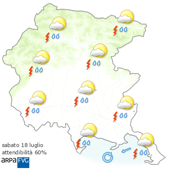 Mappa meteo FVG - Oggi